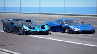 1000KMH Bugatti Bolide vs Rimac Nevera  DRAG amp TRACK RACE [upl. by Eide585]