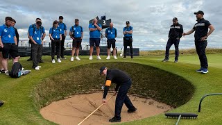 How do you rake a bunker at The 152nd Open at Royal Troon [upl. by Manny615]