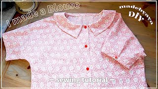 DIY Dolman Sleeve Blouse from leftover fabric🪡 Sewing Tutorialㅣmadebyaya [upl. by Einwahs573]