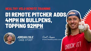 D1 Remote Pitcher Adds 4mph in Bullpens Topping 92mph [upl. by Aikat979]