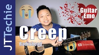 How to Play Creep by Radiohead on Acoustic Guitar  No Capo Version  Guitar Emo [upl. by Treble895]