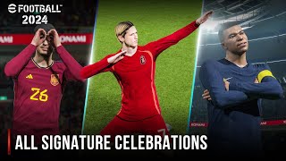 eFootball 2024  All Signature Celebrations [upl. by Latona]