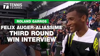 Felix AugerAliassime Proud of Return Game Against Ben Shelton  2024 Roland Garros Third Round [upl. by Scarlet]