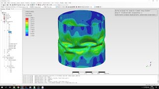 PrePoMax CalculiX FEA  Tutorial 30  Nonlinear buckling of a cylindrical shell [upl. by Rubliw]