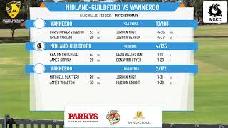 WA Premier Cricket  Mens First Grade  Round 13  MidlandGuildford v Wanneroo  Day 2 [upl. by Noerb]