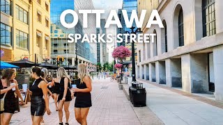 Downtown Ottawa Evening Walk Tour Sparks Street  4K UHD [upl. by Margaretha381]