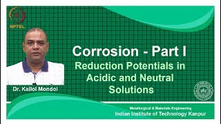 noc18mm14 Lecture 14Calculation of Reduction Potential in Acidic amp Neutral Solution [upl. by Iaverne]