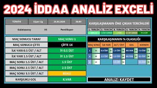 2024 İDDAA ANALİZ EXCELİ [upl. by Caitrin]