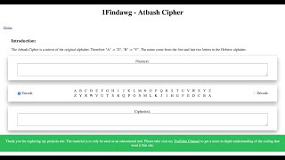 Atbash Cipher  Demo and Code [upl. by Elyn601]