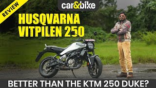 Husqvarna Vitpilen 250 Review Bigger And Better  Road Test  carandbike [upl. by Ratna]