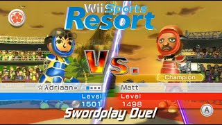 Wii Sports Resort  Swordplay Duel vs Champion Matt All Stamps [upl. by Darwin]