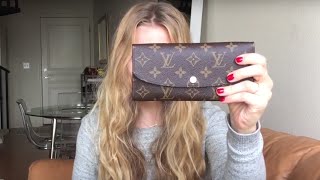 Louis Vuitton Emilie Wallet Rose Nacre REVEAL [upl. by Nadaha]