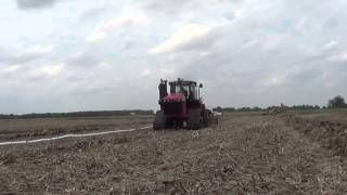 Laying drain tile in Ohio with a Versatile 450 Delta Track and a Liebrecht Tile Plow [upl. by Helas]