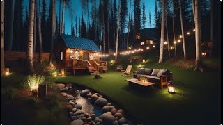 LIVE  Relaxing Evening Sights amp Sounds Owls Cicadas Water amp Wind Chimes Dark Screen [upl. by Seale]