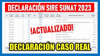 DECLARACIÓN SIRE SUNAT 2023 CASO REAL Registro de Compras y Ventas SIRE SUNAT [upl. by Aivuy]