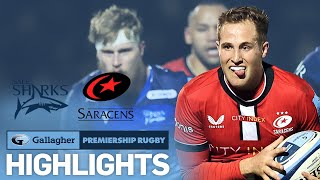 Sale Sharks v Saracens  HIGHLIGHTS  Two Tries Decide Close Affair  Gallagher Premiership 202122 [upl. by Rhea624]