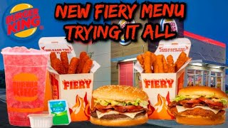 Burger King NEW Fiery Menu From Mild To Wild Trying All 5 Items [upl. by Pernick720]