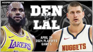 Denver Nuggets vs Los Angeles Lakers Full Game 5 Highlights  Apr 29  2024 NBA Playoffs [upl. by Hassadah806]