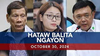 UNTV Hataw Balita Ngayon  October 30 2024 [upl. by Crissy]