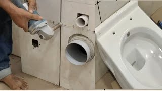 दीवार वाली सीट कैसे फिट करें  Wall hung toilet seat fitting and installation his accessories [upl. by Cortney45]