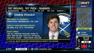 Buffalo Sabres select Power 1 overall in the Draft [upl. by Pestana453]