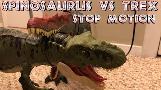 Jurassic park 3 Trex vs Spinosaurus stop motion [upl. by Kerstin470]