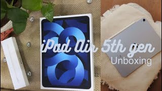 iPad Air 109inch 256GB 5th gen  blue unboxing💌 For students with Apple Pencil fyp apple [upl. by Rudman]