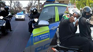 Police Drive Head On With Moped Thief Front Dashcam Footage [upl. by Enahc]