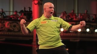 NINEDARTER  Michael van Gerwen v Steve Beaton With Hilarious Andrew Flintoff Commentary [upl. by Naugal]