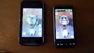 IPhone vs HTC Desire ANDROID Tom cat [upl. by Spieler575]