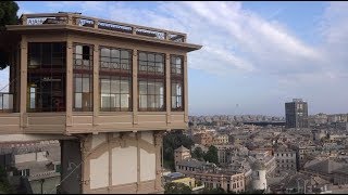 The funicular that turns into a liftelevator and other unique modes of transport in Genoa Italy [upl. by Yanal]