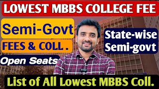 Lowest private medical college fees in indiaSemi goverenment MBBS College Fee in india🔥🔥 [upl. by Deibel]