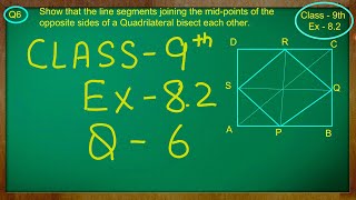 Class  9th  Quadrilaterals  Ex 82 Q no 6 solved ncert [upl. by Ojytteb680]