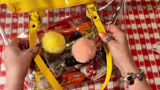 ASMR Clear Vinyl Purse Rummage No talking version Cleaning with spray bottleLooped 1X [upl. by Divadnahtanoj292]