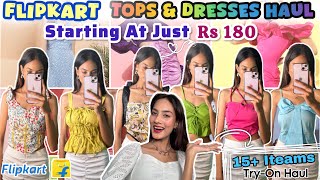 HUGE FLIPKART TOPS amp DRESSES HAUL  TRENDY amp MODEST OUTFITS  TRY ON HAUL [upl. by Olsewski]