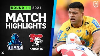 NRL 2024  Titans v Knights  Match Highlights [upl. by Lacombe573]