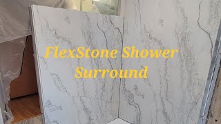 FlexStone Shower Wall Install [upl. by Lippold79]