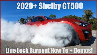 20202022 Shelby GT500 Line Lock Burnout quotHowToquot  Demos [upl. by Hniv540]