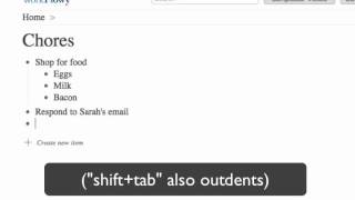 WorkFlowy Basics Indent and Dedent [upl. by Noral]