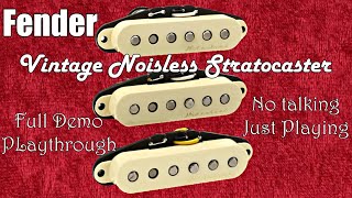 Fender Vintage Noiseless Stratocaster Pickups Full Demo No Talking [upl. by Nuawtna]