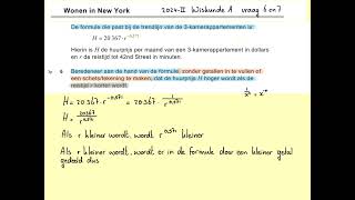 2024II Wonen in New York vraag 6 en 7 VWO wiskunde A [upl. by Atinal]