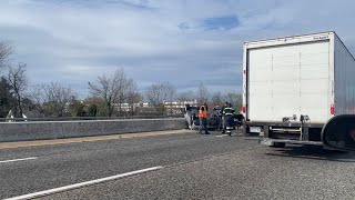 Car flips over on route 80 Elmwood Park New Jersey [upl. by Arrak348]