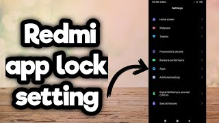 How to enable app lock in redmi mobiles tamil [upl. by Gorga]