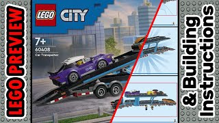 PREVIEW 60408 LEGO CITY Car Transporter Truck with Sports Cars amp Building Instructions LEGO 2024 [upl. by Friedrich]