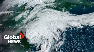 Posttropical storm Debby hits Atlantic Canada with heavy rain flooding [upl. by Rahcir182]