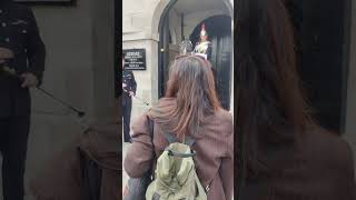 Weird Protesters shouting near king Guard Horse shorts royalguards horseguardsparade london [upl. by Mya412]