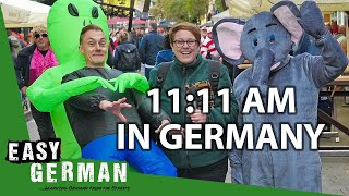 Why Germans Celebrate Carnival at 1111 am  Easy German 477 [upl. by Nnaeel681]