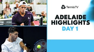 Draper Battles Baez Kokkinakis Faces Lajovic amp More Feature  Adelaide 2024 Day 1 Highlights [upl. by Eicam]