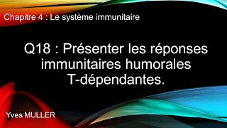 Chap 4  Le système immunitaire  Q18  Présenter les réponses immunitaires humorales Tdépendantes [upl. by Alister749]