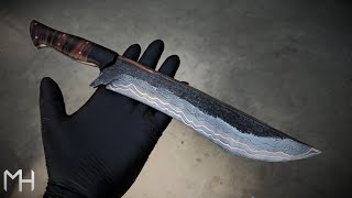 I Forged a CopperDamascus Recurve Knife [upl. by Wahl]